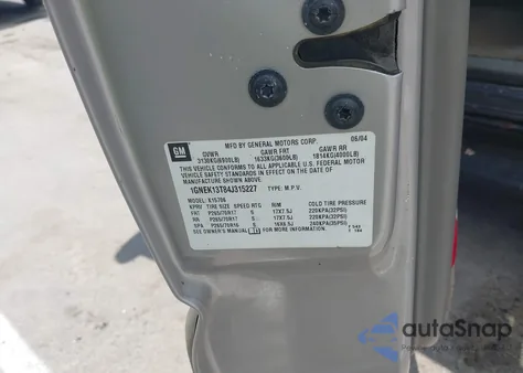 2004 Chevrolet Tahoe Lt из США, поврежденный, VIN 1GNEK13T84J315227